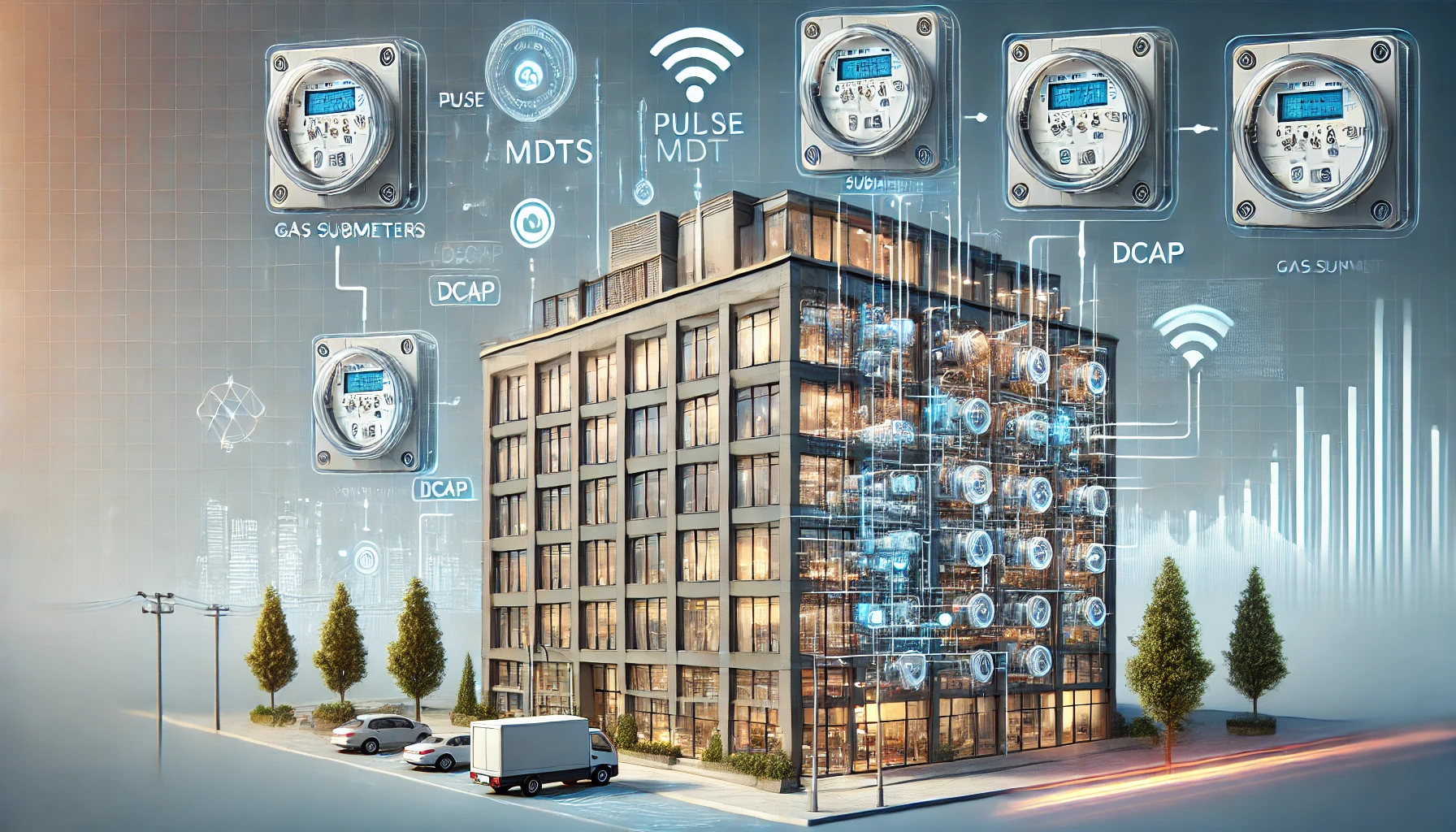 modern commercial property with individual gas submeters